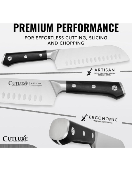 Cuchillo Santoku Cutluxe 17.78 cm Acero Alto Carbono Ergonomico Cuchillo Santoku Cutluxe 17.78 cm Acero Alto Carbono Ergonomico