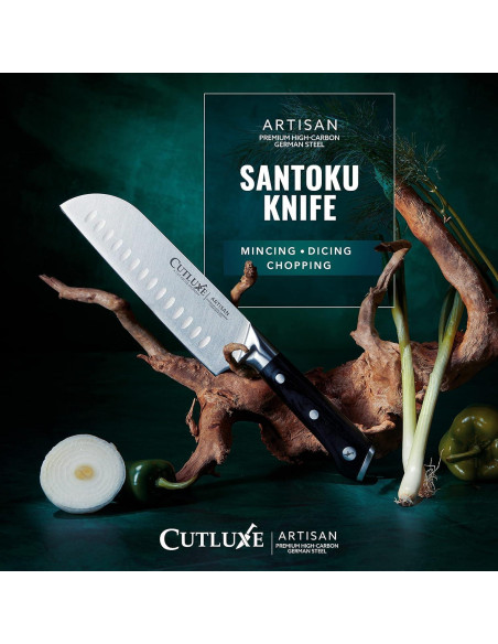 Cuchillo Santoku Cutluxe 17.78 cm Acero Alto Carbono Ergonomico Cuchillo Santoku Cutluxe 17.78 cm Acero Alto Carbono Ergonomico