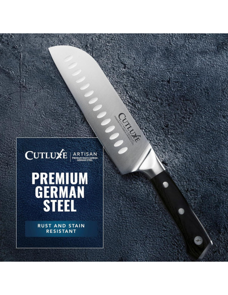 Cuchillo Santoku Cutluxe 17.78 cm Acero Alto Carbono Ergonomico Cuchillo Santoku Cutluxe 17.78 cm Acero Alto Carbono Ergonomico