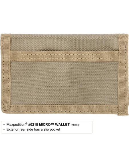 Cartera Bi-Fold Maxpedition Micro Negra Minimalista