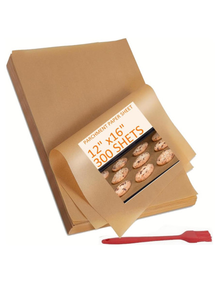 300 Hojas de Papel Pergamino YULEER 30.48x40.64 cm Antiadherente