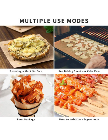 300 Hojas de Papel Pergamino YULEER 30.48x40.64 cm Antiadherente