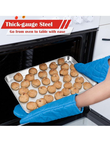 Bandeja para Hornear E-far 44.5x33 cm Acero Inoxidable Apta Lavavajillas