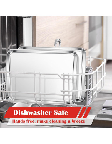 Bandeja para Hornear E-far 44.5x33 cm Acero Inoxidable Apta Lavavajillas