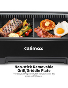 Parrilla Eléctrica CUSIMAX Sin Humo 1500W con Pantalla LED 2