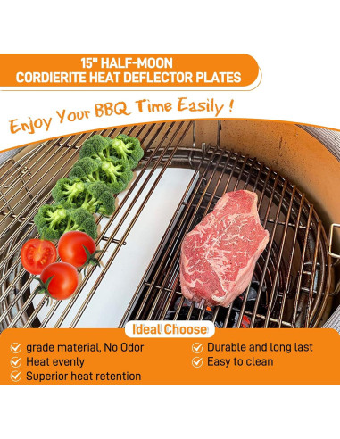 Placas Deflectoras de Calor Kamado Joe KJ-HDP 38.1 cm Paquete 2