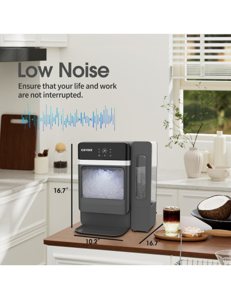 Fabricador de Hielo Nugget ICEVOKE 15.42 kg/día Negro