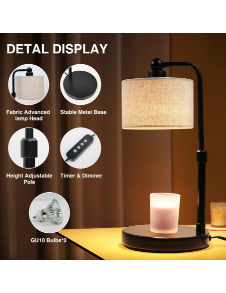 Lámpara Calentadora de Velas Bingyouth con Temporizador 160W