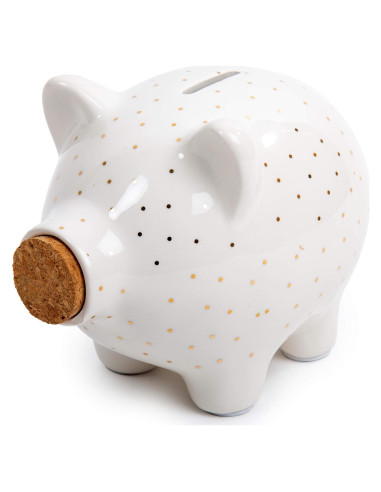 Banco de Cerámica Truu Design Cerdo Blanco 15.24x12.7 cm