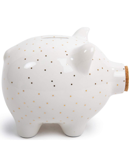 Banco de Cerámica Truu Design Cerdo Blanco 15.24x12.7 cm