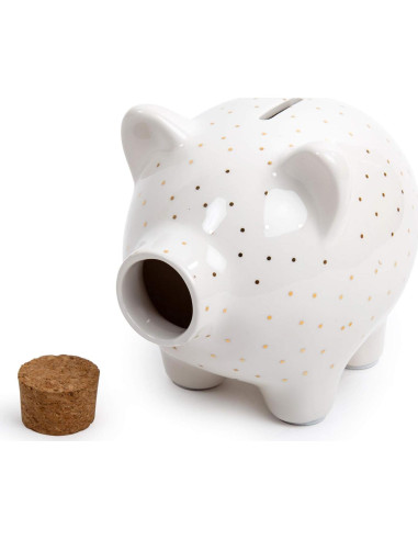 Banco de Cerámica Truu Design Cerdo Blanco 15.24x12.7 cm