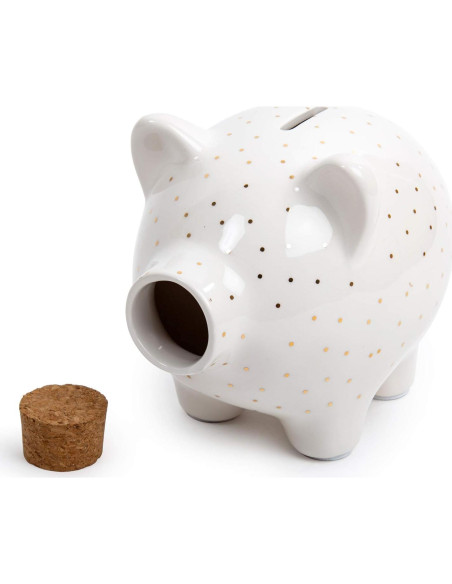 Banco de Cerámica Truu Design Cerdo Blanco 15.24x12.7 cm