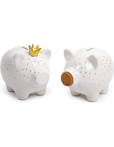 Banco de Cerámica Truu Design Cerdo Blanco 15.24x12.7 cm