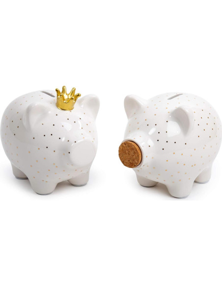 Banco de Cerámica Truu Design Cerdo Blanco 15.24x12.7 cm