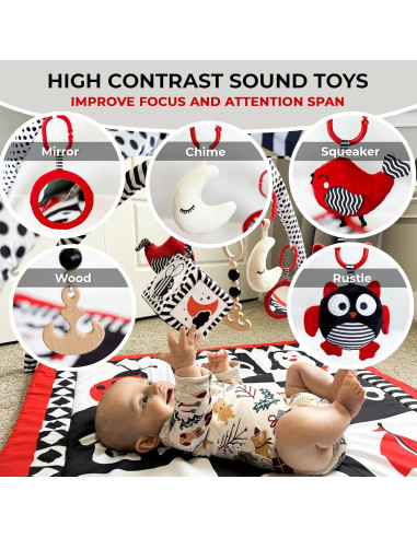 Alfombrillas de Juego QUOKKA para Bebés - 2 Piezas Alta Contraste