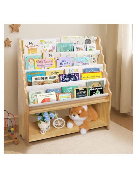 Estante de Libros para Niños JGMZTZT 4 Niveles Madera 85.8x30x88.9cm