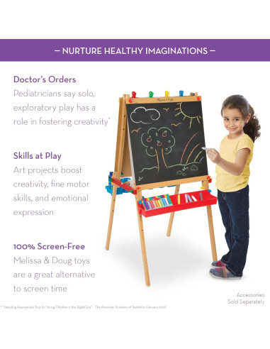 Caballete de Arte Deluxe Melissa & Doug - Pizarra Doble y Rodillo
