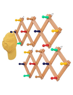 Perchero Expandible SCUNDA de Madera para Sombreros 10 Ganchos