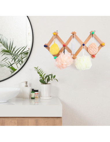 Perchero Expandible SCUNDA de Madera para Sombreros 10 Ganchos