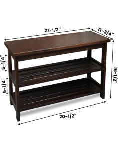 Banco de Zapatos CONSDAN de Madera Nogal Oscuro 3 Niveles 2