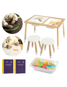 Mesa Sensorial para Niños Suministros Especiales 2 Bins 61x41cm