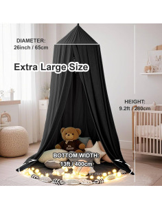 Dosel Negro para Niños Hommi Lovvi con Luces LED 280cm 2