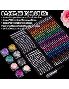 Set de Pegatinas de Gemas y Brillo Grueso BLLEBOOST - 1294 Pcs 2