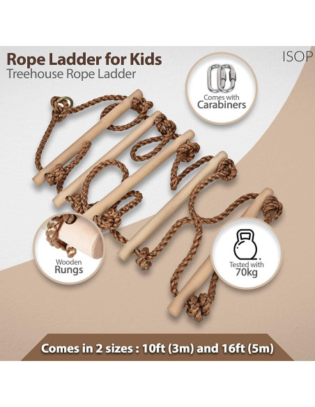 Escalera de Cuerda ISOP 2 m para Niños - Accesorios de Juego