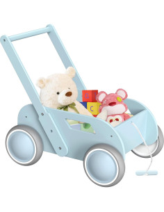 Andador de Madera WyfKyd Ajustable con Ruedas para Bebés 12-36 meses 2