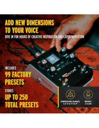 Pedal de Efectos Vocales HeadRush VX5 con AutoTune y Harmonizador