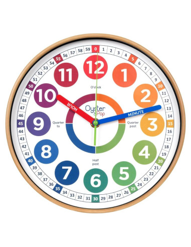 Reloj de Aprendizaje Oyster&Pop 10" Multicolor para Niños