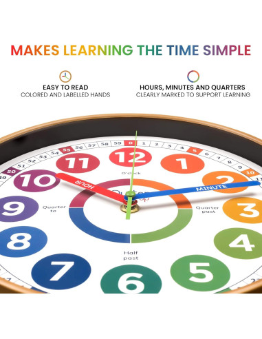 Reloj de Aprendizaje Oyster&Pop 10" Multicolor para Niños