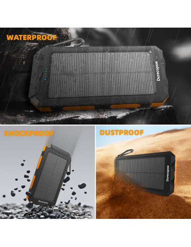 Banco de Energía Solar 20,000mAh MeliTech Cargador Portátil