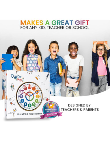Reloj de Aprendizaje Oyster&Pop 10" Multicolor para Niños
