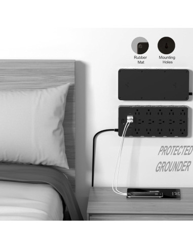 Protector de Sobretensión Nanolake 25 Salidas AC 6 USB 4000J