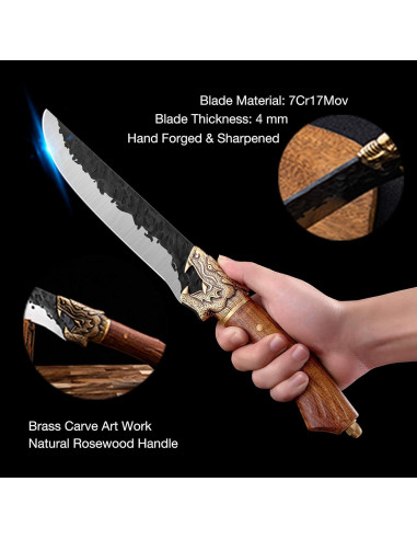 Cuchillo de Deshuese Forjado a Mano Purple Dragon 18 cm