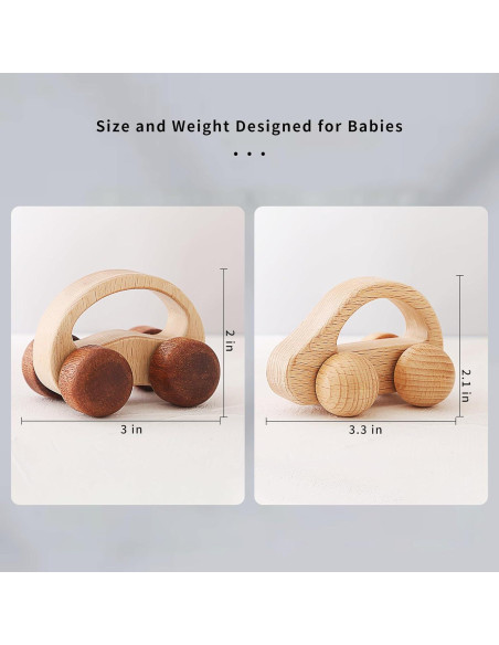 Juguetes de Coche de Madera Montessori Chriswell 2 Piezas