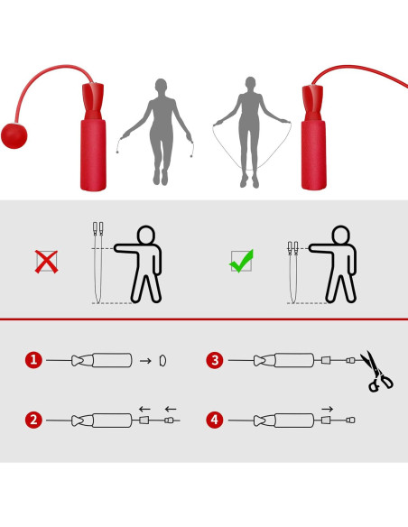 Cuerda de Salto Inalámbrica LSKSSNG Ajustable 2 en 1 para Fitness