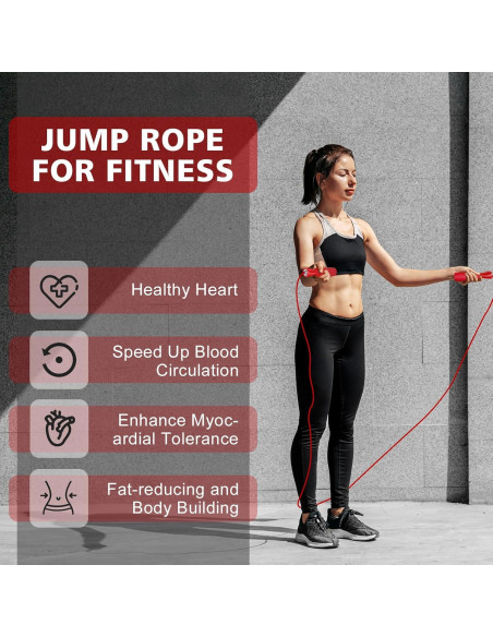 Cuerda de Salto Inalámbrica LSKSSNG Ajustable 2 en 1 para Fitness