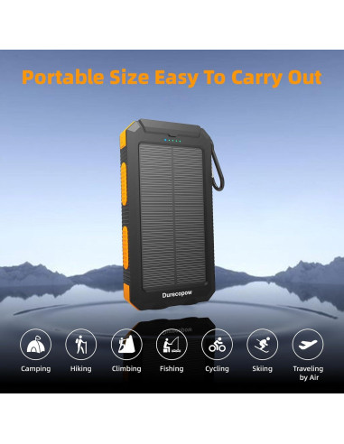 Banco de Energía Solar 20,000mAh MeliTech Cargador Portátil