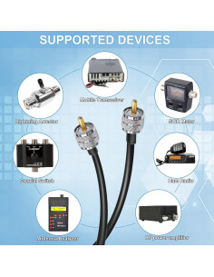 Cable Coaxial RG58 UHF Macho a Macho 30cm Tuolnk - 2 Piezas 2