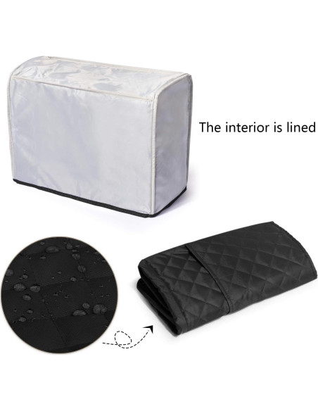 Cubierta de Polvo Luxja para Máquina de Coser Negra 44.5x20.3x34.3cm