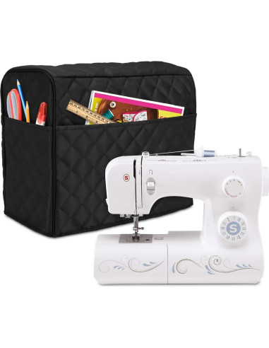 Cubierta de Polvo Luxja para Máquina de Coser Negra 44.5x20.3x34.3cm