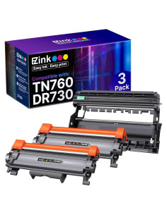 Cartucho de tóner E-Z Ink TN760 y tambor DR730 compatible