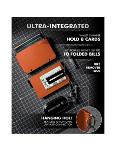 Billetera Slim IWANTIT para Hombres con Bloqueo RFID - Naranja 2