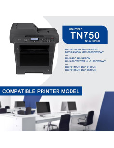 Cartucho de Tóner Negro TN750 Alto Rendimiento Brother 2
