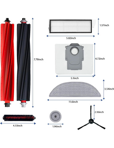 Kit de Accesorios Soniicmomo para Aspiradora Roborock S8 Max/MaxV Ultra