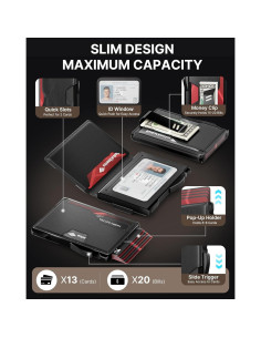 Cartera Inteligente Typecase para Hombres - Negro, Bifold RFID 2