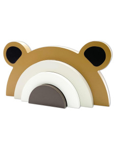 Decoración de Oso de Madera Arcoíris Ajqiomh 21x11cm