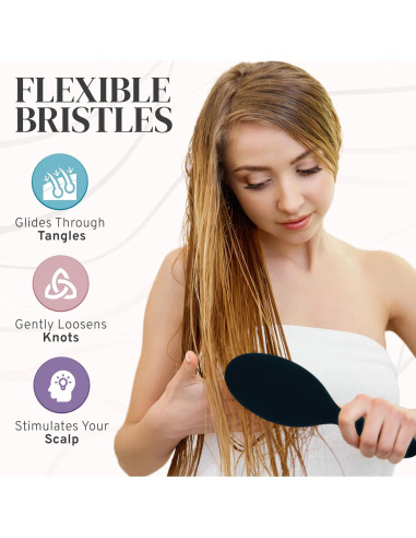 Cepillo Desenredante Húmedo Nora Ross - Anti Quiebre Azul